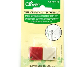 Clover needle threader with cutter, "Petit Cut"