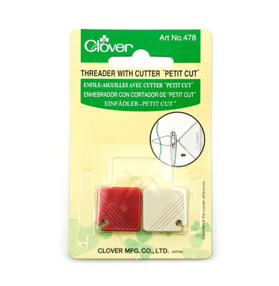 Clover needle threader with cutter, "Petit Cut"