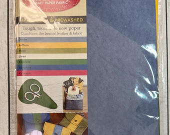 KraftTex Paper Fabric, sampler of six distinctive essential colors, 8.5” x 11" size.