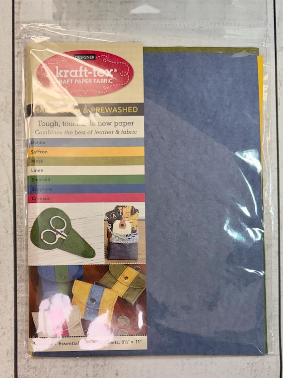 KraftTex Paper Fabric, sampler of six distinctive essential colors, 8.5” x 11" size.