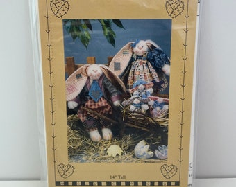 Vintage Pattern 14" Great Eggspectations Rabbits from Homespun at Heart Designs