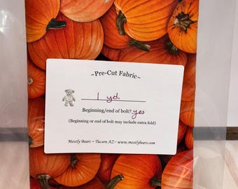 A 1-yard precut of 100 percent cotton fabric Pumpkins All Over