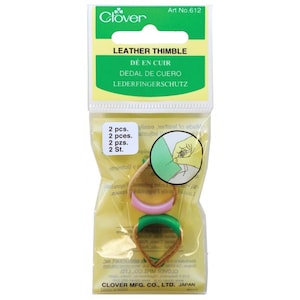 Clover Adjustable Leather Thimble, Package of 2