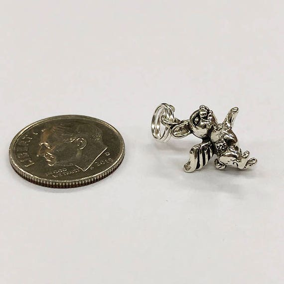 Sterling Silver bunny with wings, perfect for many artistic creations!