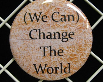One 2 1/4" pinback button Yes We Can