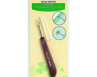 Clover Seam Ripper, wood look handle.