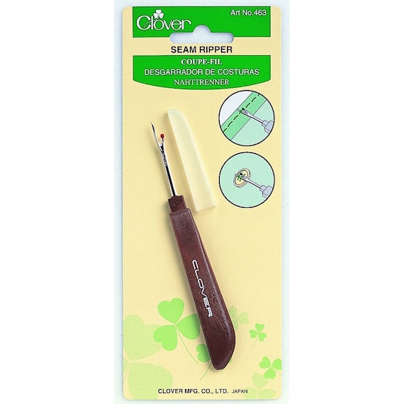 Clover Seam Ripper, wood look handle.
