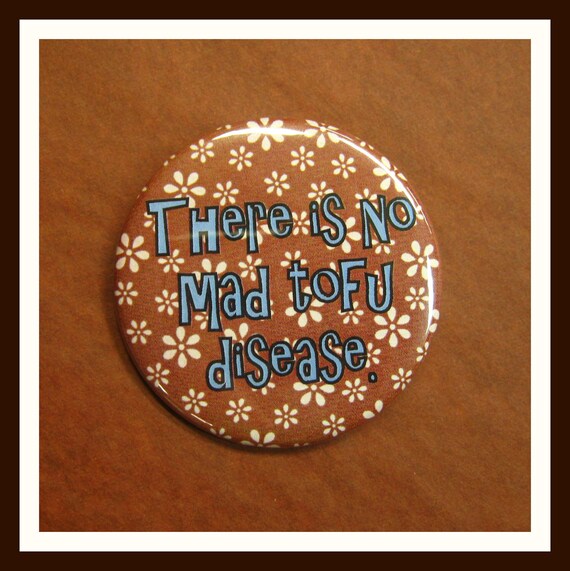2 1/4" pinback button Vegetarian & Vegan Mantra
