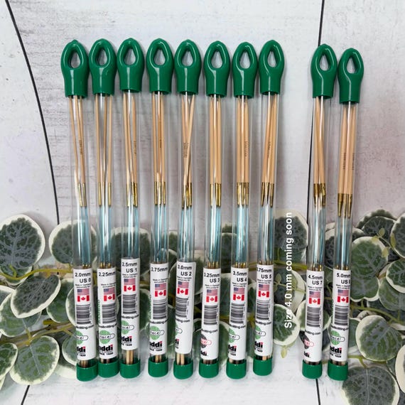 Addi FlexFlips bamboo flexible needles, set of 3. Sizes 2.0 - 5.0 mm (9" length) See description for info on sizing!