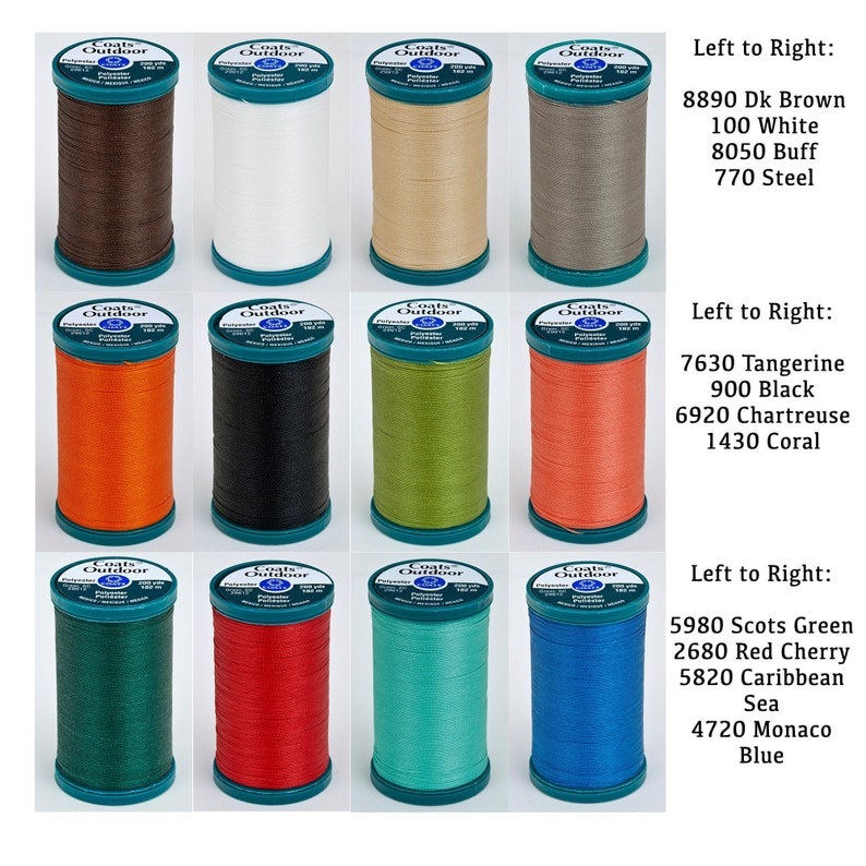 Coats & Clarks Outdoor Thread heavy duty 200 yd spool. 12 Etsy