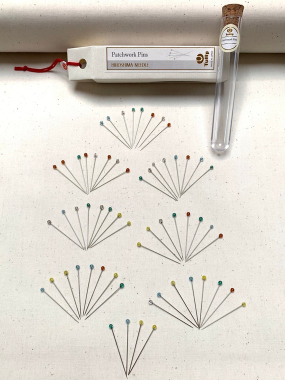 Patchwork Pins from Tulip Brand, glass head. 60 pins in a tube.