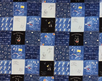 100% cotton fabric from Lecien Kyururu Collection. Quantity 1= fat quarter. Greater than 1 is a continuous cut.
