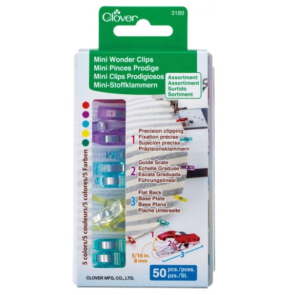 Clover Brand MINI Wonder Clips, package of 50, for use in many kinds of  fabric work.