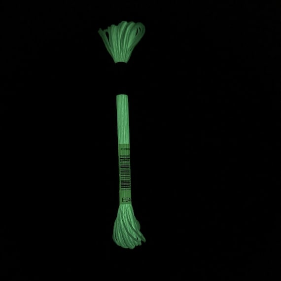 DMC 6-strand glow in the dark embroidery floss, white