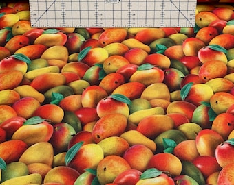 Gorgeous 100 percent cotton fabric with mangoes all over. Quantity 1= fat quarter. Greater than 1 is a continuous cut.