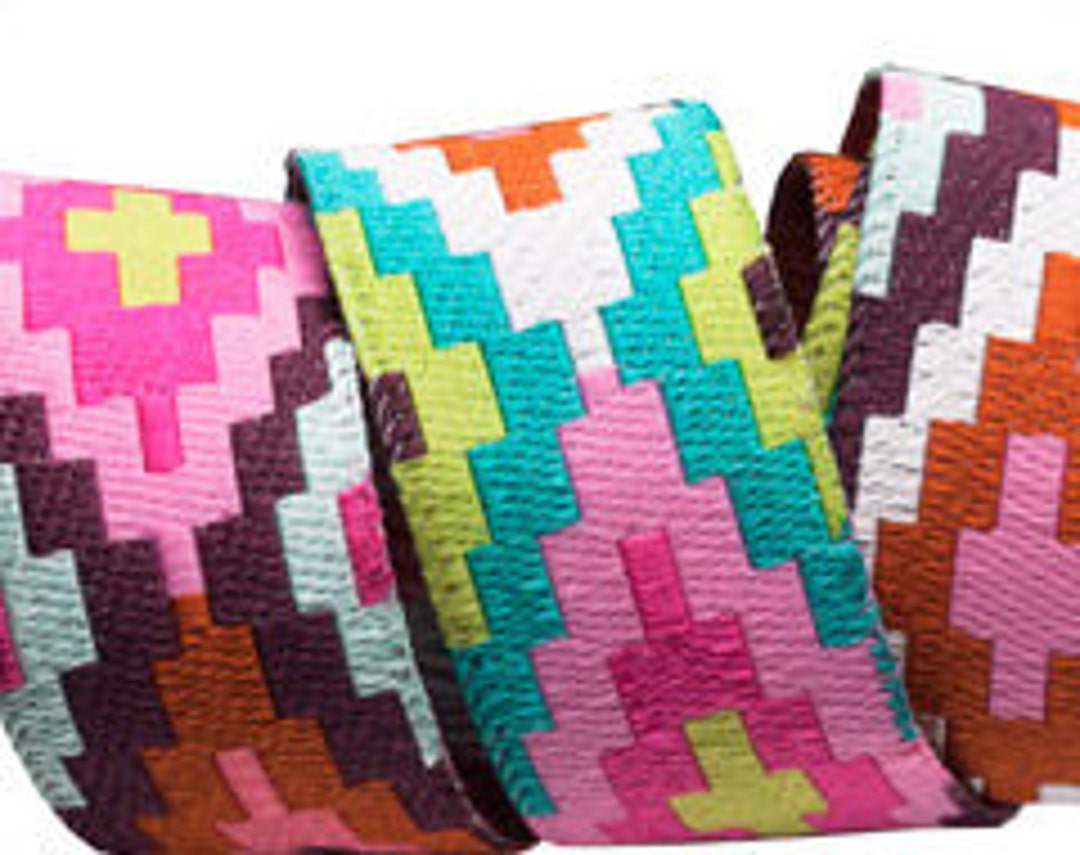 7/8-inch Woven Jacquard Ribbon, Beautiful Amy Butler Spirit Weave Pink ...
