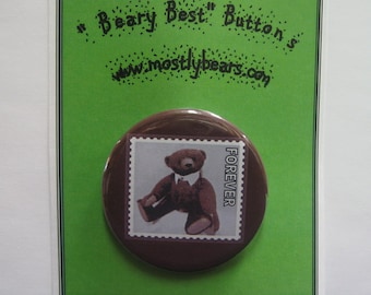 2 1/4" pinback button Teddy Bears Are Forever
