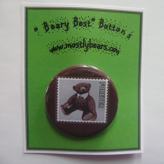 2 1/4" pinback button Teddy Bears Are Forever