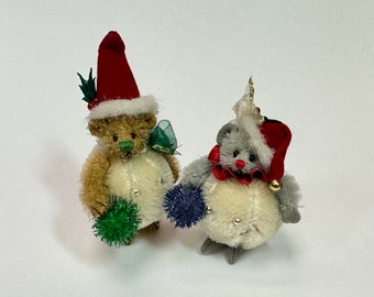 Vintage Deb Canham Artist Designs 2003 Snowball Teddy and Mouse