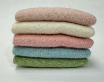 Wool Chunks, over dyed wool pieces, 10" x 9" size, pkg of 5 colors, Spring Theme