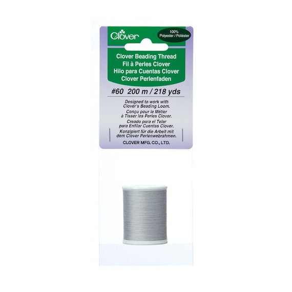 Clover Beading Thread ~ Light Grey ~ Fine