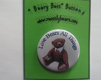 2 1/4" pinback button Beary good thought...
