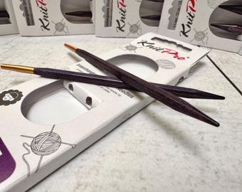 Knit Pro J'Adore Cubics Interchangeable Needles, dark lavender color, choose your size.