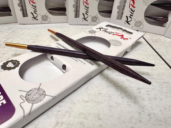 Knit Pro J'Adore Cubics Interchangeable Needles, dark lavender color, choose your size.