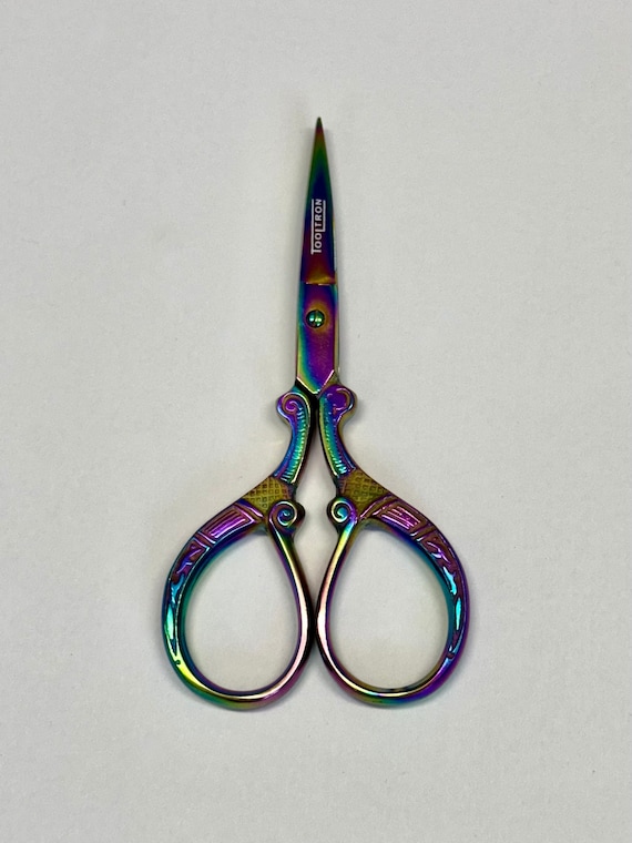 Tooltron embroidery scissors, Designer Series, 3.5", rainbow finish