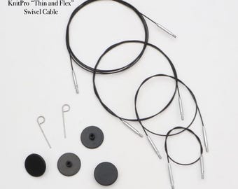 KnitPro "Thin and Flex" cables - interchangeable swivel cords New!