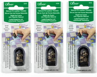 Limited Edition Clover Natural Fit Leather Thimble, 3 sizes available
