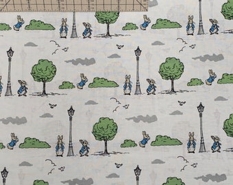 Peter Rabbit Beatrix Potter Collection, 100 percent cotton. Quantity 1= fat quarter. Greater than 1 is a continuous cut.