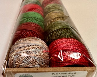 Gorgeous Valdani Perle Cotton, Choose Size 8 or 12, Christmas Time! color way