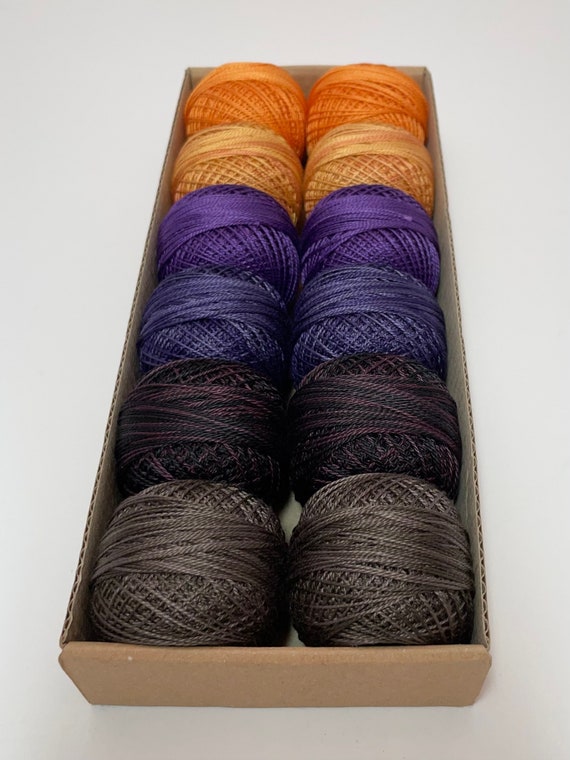 Gorgeous Valdani Perle Cotton, Size 12, Halloween colorway
