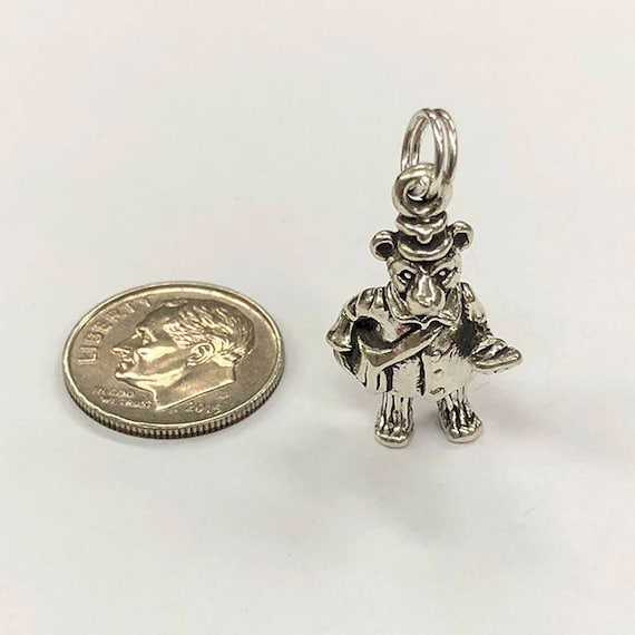 Sterling Silver Teddy Bear Postal Carrier Charm, perfect for many artistic creations!
