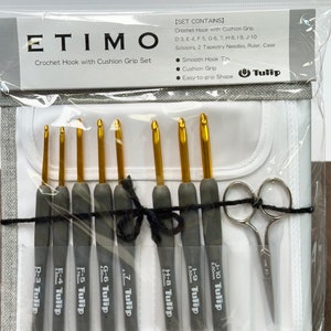 Tulip Etimo Crochet Hook Set of 8, Sizes 3.25mm - 6.00mm