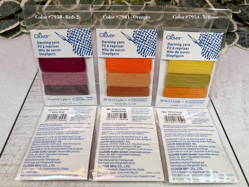 Clover stopgaren, wol/acrylmix, vingergewicht, 16 kleuren beschikbaar. afbeelding 3
