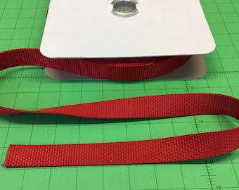 1 inch heavy nylon webbing, red, sold by the yard