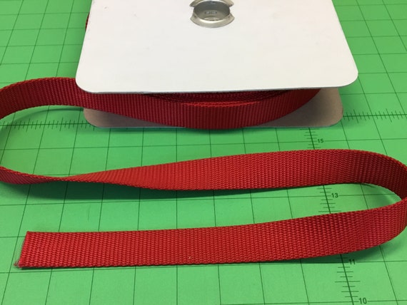 1 inch heavy nylon webbing, red, sold by the yard