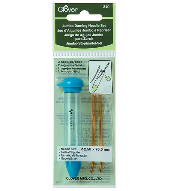 Clover Chibi Darning Needles, Jumbo Size, Package of 2, with case