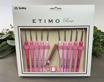Tulip Etimo Rose Lace Crochet Hook Set, 10 hooks, sizes 0.90mm - 3.50mm