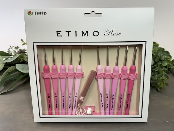 Tulip Etimo Rose Lace Crochet Hook Set, 10 hooks, sizes 0.90mm - 3.50mm