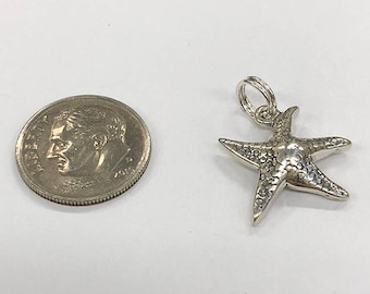 Sterling Silver Charm starfish, perfect for many artistic creations!