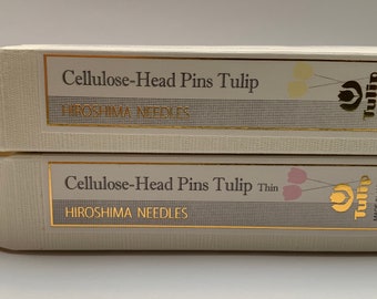 Tulip shaped pins from Tulip brand. Cellulose head pins, regular or fine thickness