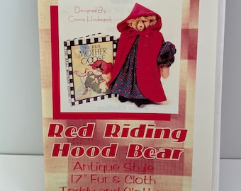 Vintage Pattern 17" Red Riding Hood Bear from Connie's Cuties