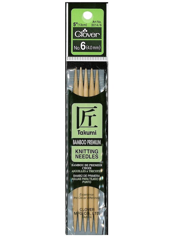 Takumi 5" Double Pointed Knitting Needles. Set of 5 needles. Choose your size!
