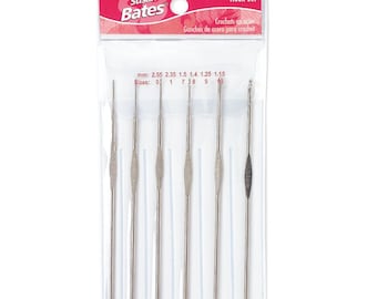 Set of 6 Susan Bates Steel Crochet Hooks