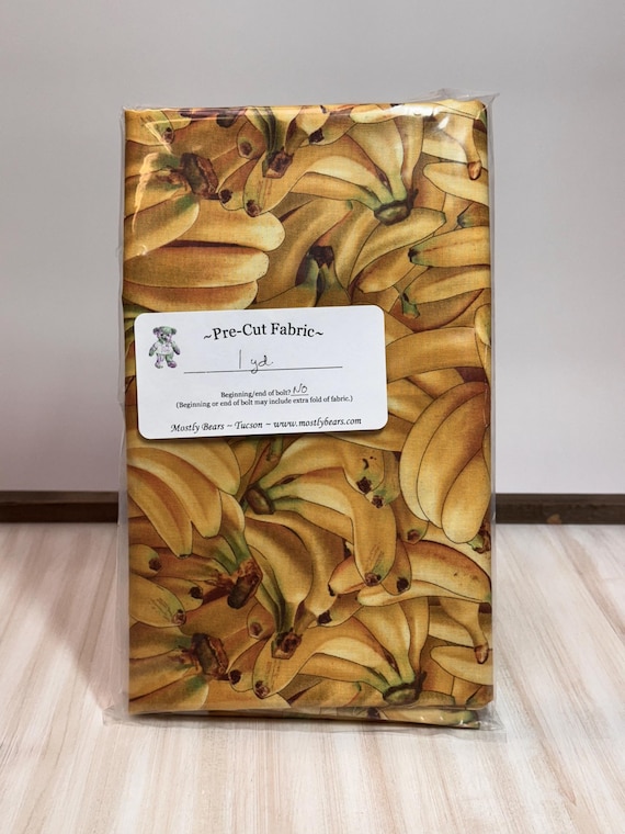 A 1-yard precut of gorgeous 100 percent cotton fabric with bananas all over.
