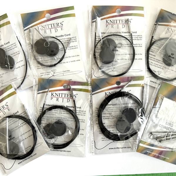 Knitters Pride Cords and Cord Connectors for Interchangeable Knitting Needle system