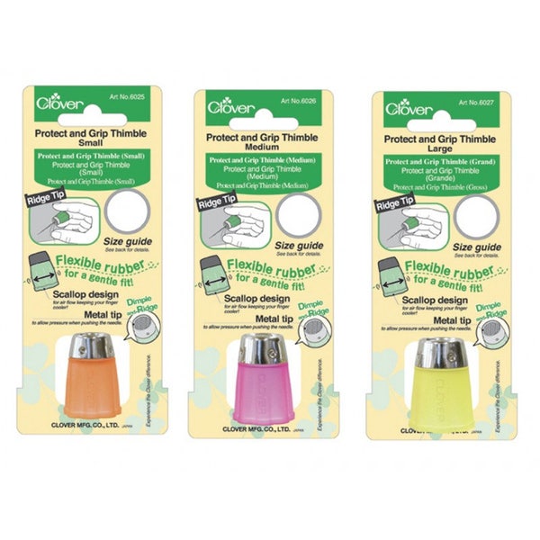 Clover Protect and Grip Thimble, 3 sizes available